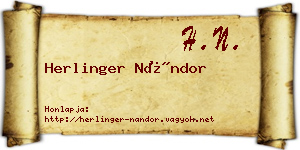 Herlinger Nándor névjegykártya